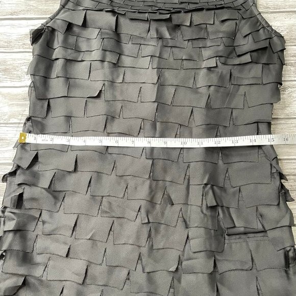 Alfani Sleeveless Flutter Front Flapper Style Mini Dress 4 LBD Black Dress Short - Picture 11 of 12